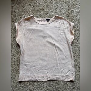 Theory Light peach Short Sleeve Top 100% silk
